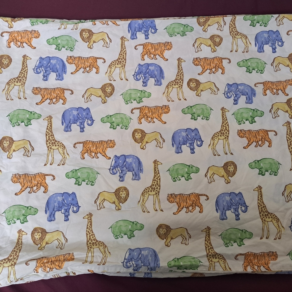 2pc Set Of Wild Animals On A Standard Size Pillowcase